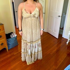 Tan sundress, fully lined Elasticized back.  One size up to xl.  Never worn.